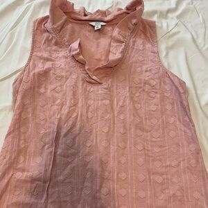 Crown & Ivy Pink Textured Sleeveless Blouse